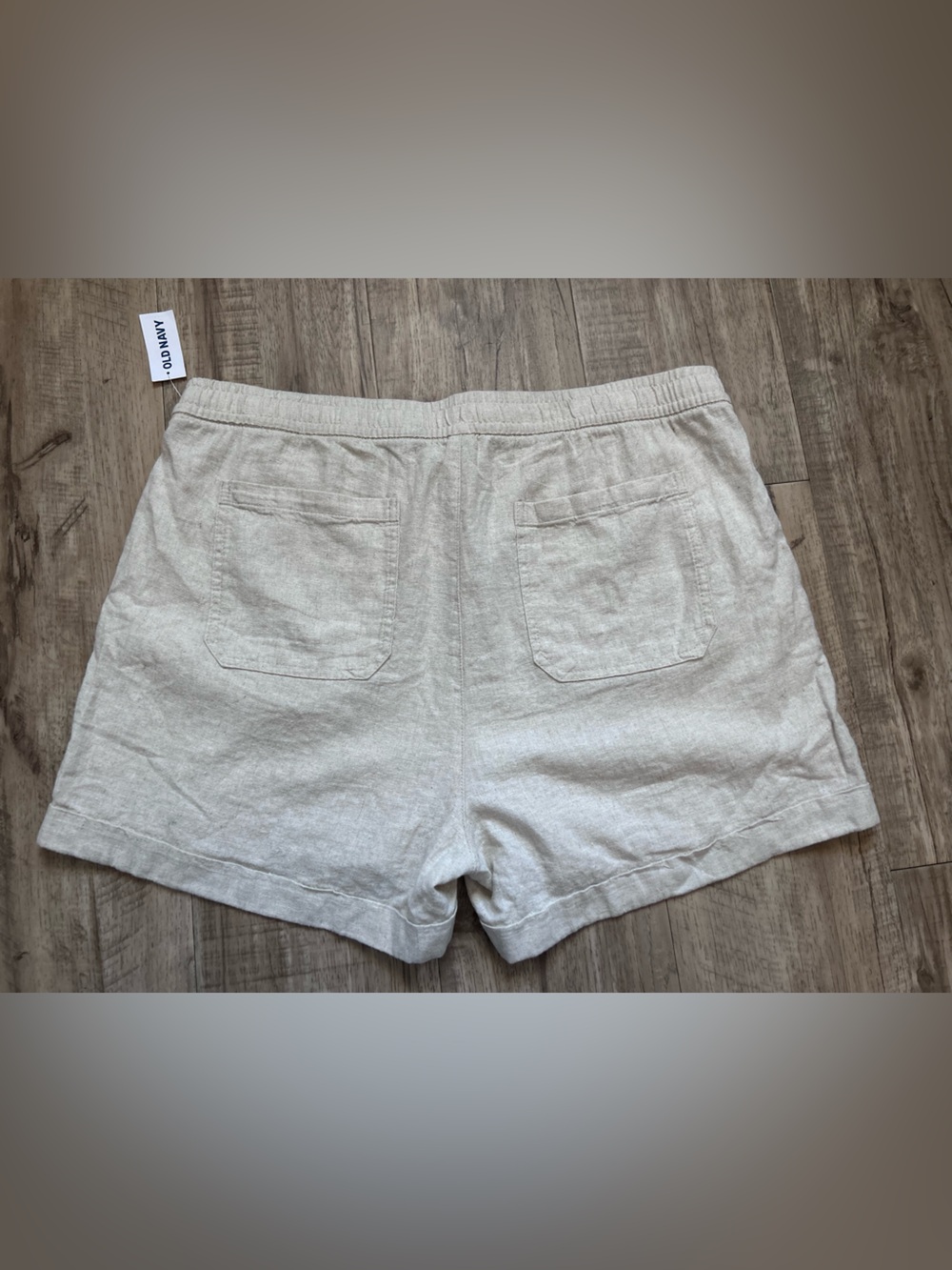 Linen blend neutral cream summer beachy beach Women’s Casual Shorts natural - Picture 2 of 7